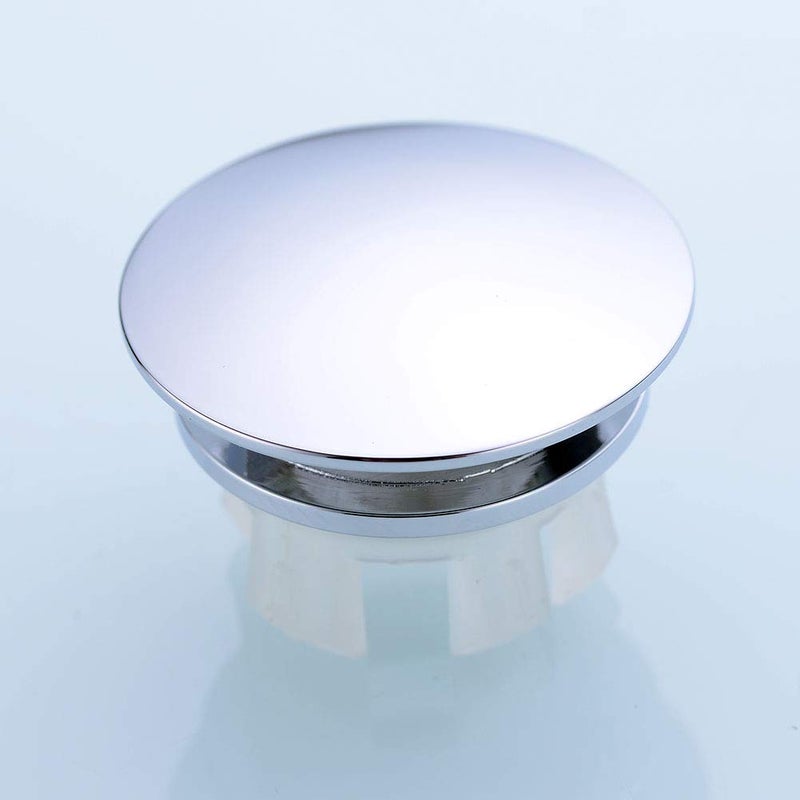 Orhemus Solid Brass Sink Overflow Cap Round Hole Cover for Bathroom Basin, Polished Chrome Finished - Image 2